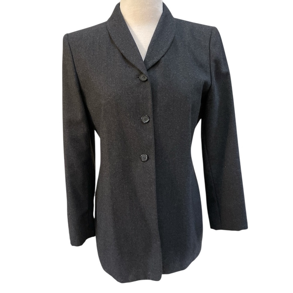 Jones New York 100% Wool Blazer Tailored 3 Button Vintage Women's 8 Black